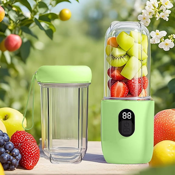 Portable Juicer Blender Cup 600ML USB Rechargeable Smoothie Maker, Personal Blender with 16 Stainless Steel Blades Self Cleaning Design and Safety Protection for Home Travel Fitness