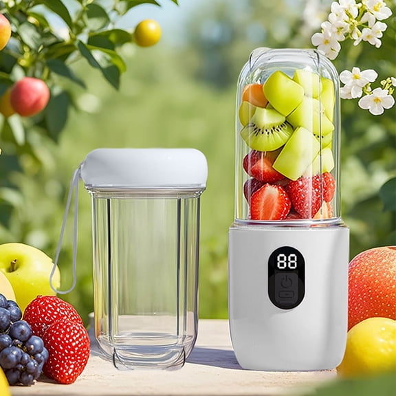 Portable Juicer Blender Cup 600ML USB Rechargeable Smoothie Maker, Personal Blender with 16 Stainless Steel Blades Self Cleaning Design and Safety Protection for Home Travel Fitness