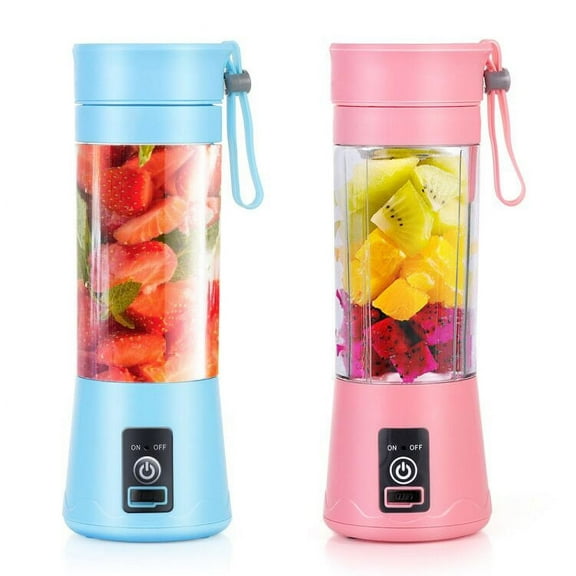 Portable Juicer Blender Fruit And Vegetable Blender Six Knife Home 380 Ml Blender,Pink