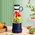 thumbnail image 1 of Portable Juicer Cup USB Rechargeable Mini Blender Bottle 6 Blade Smoothie Maker Shaking Cup Protein Shake Mixer Fruit Juice Cup for Travel Gym Office Camping Home Kitchen Office Counter Table Use, 1 of 5