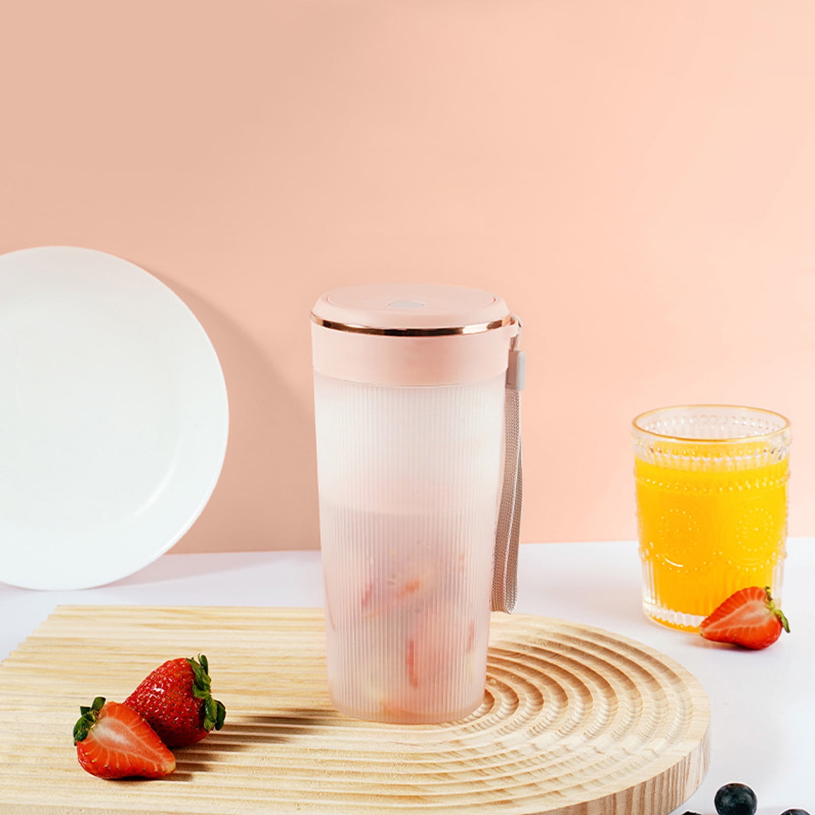 Portable Blender Bottle - 11.8oz Vacuum Insulated, USB Rechargeable, 18,000 RPM, Crushes Ice, Easy Clean Personal Blender