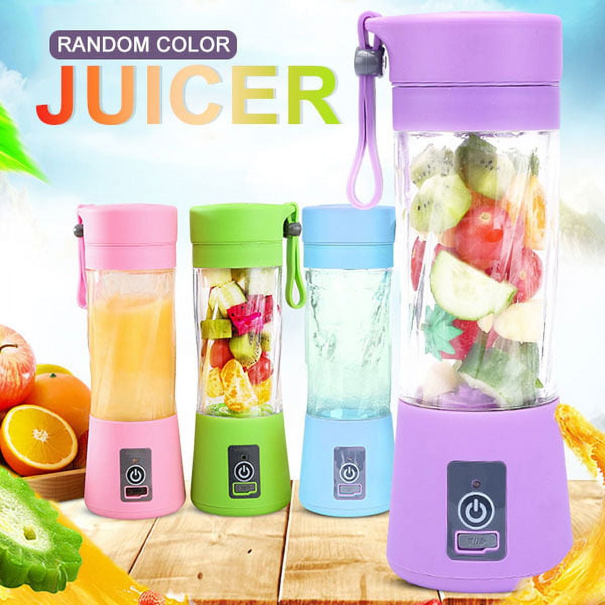 1pc 380ml Portable Electric Juicer Cup, Usb Rechargeable Mini