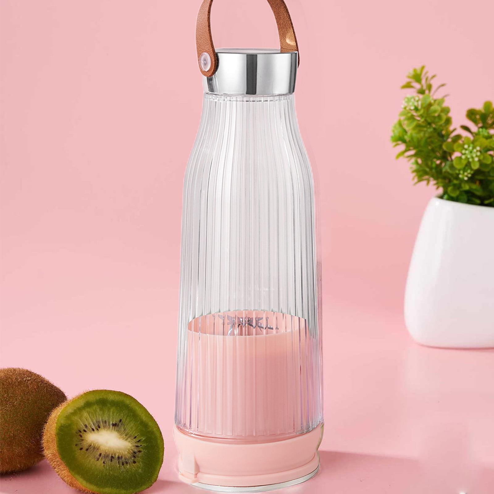 Portable Juicer With 6Ultra-Sharp Blades, Small For Shakes ,USB Rechargeable Fresh Fruit Juicer For Home/Travel/Gym/Office