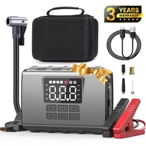 GCZ 3000A Peak Portable Jump Starter with Air Compressor 150PSI, Battery Booster for All Gas & 6.5L Diesel Engine, 20000mAh Power pack with Dual Cylinder & LED Display & Flashlight