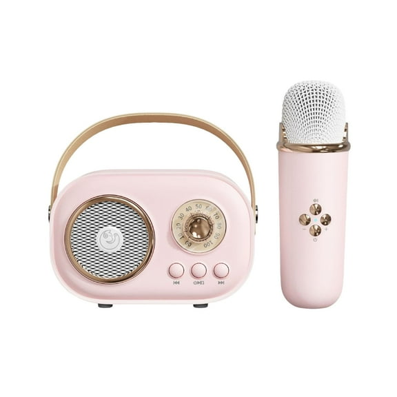 Portable Karaoke Machine under $5! Bzdzmqm Portable Mini Karaoke Machine with Microphone, Bluetooth Speaker forkidsAdults Singing, Wireless Handheld Retro Style Home Party Entertainment, Portable PA