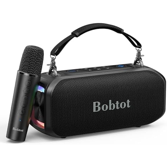 Portable Karaoke Speaker for Adults, Small Size Singing Machine with Wireless Microphone, Bluetooth Speaker with Punchy Bass, Magic Sound Voice, LED Lights$$Musical Instruments