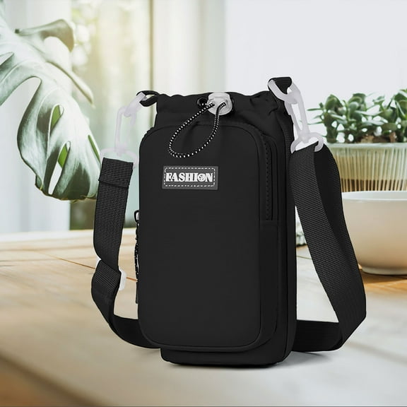 Portable Kettle Bag, Water Bottle Carrier Holder Adjustable Strap Phone Pocket Crossbody Bag Pouch, Outdoor Lightweight Travel Crossbody Bag Multi Functional Mobile Bundle Shoulder Bag