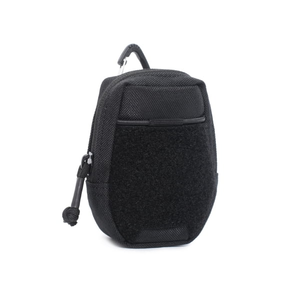 Portable Key Bag Outdoor Triangle Buckle Accessory Bag Key Wallet Keychain Holder Case Waist Pack Bag, Black