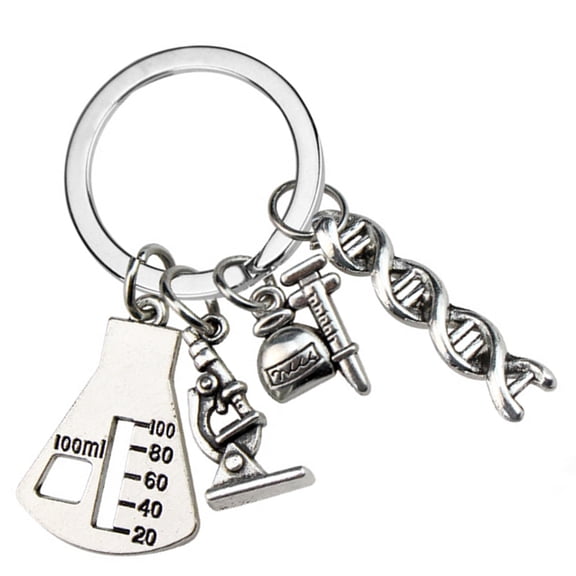 Portable Key Rings Educational Key Ornament Featuring Chemistry Molecule Structure Pendant for Daily Use and Gifting