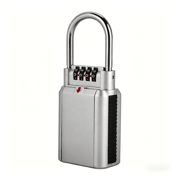 Portable Key Storage Box - Combination Lock - White