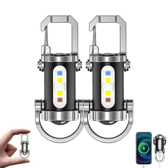 Portable Keychain Charger, Portable Rechargeable Bright Keychain Flashlight Phone Charger, Mini Keychain Flashlight, 7 Lighting Modes, 1200 Lumens EDC Waterproof Keychains Flashlight