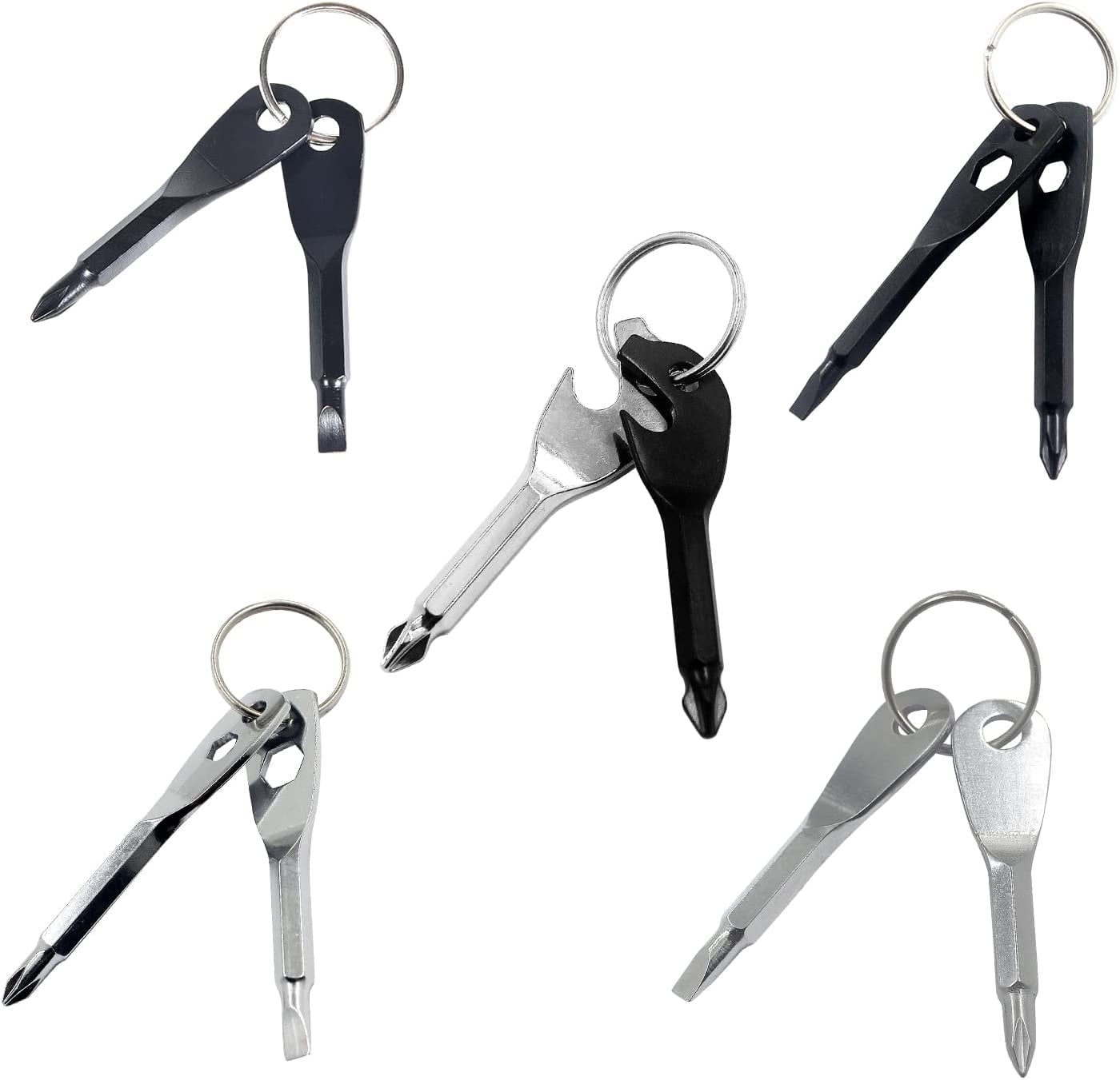 Multi-outils Clé KR02 Kikkerland - Tournevis Philips, Plat, Décapsuleur - Alu Et Acier