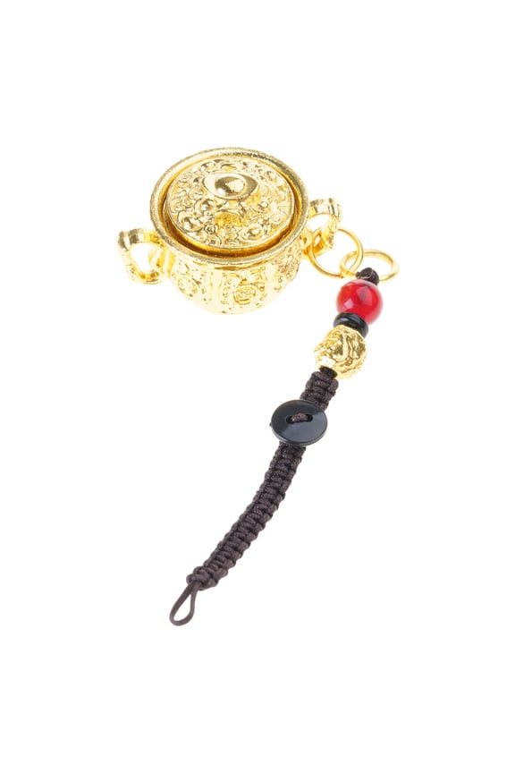 Portable Keychain with Intricate Treasure Basin Designs for Enhancing Prosperity and Embracing Tradition