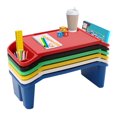 thumbnail image 1 of 6 Pack Kids Lap Desk Tray (19.7x9.8x7.1"): With storage slots, stackable/portable. For bed, nursery, reading, homework. Multicolor plastic. Office., 1 of 10