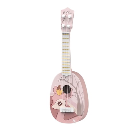 Portable Kids Ukulele Toys, Early Learning Education Toy, Mini Ukulele with 4 String Musical Instrument for Girls Toddlers Birthday Gifts Dark Pink