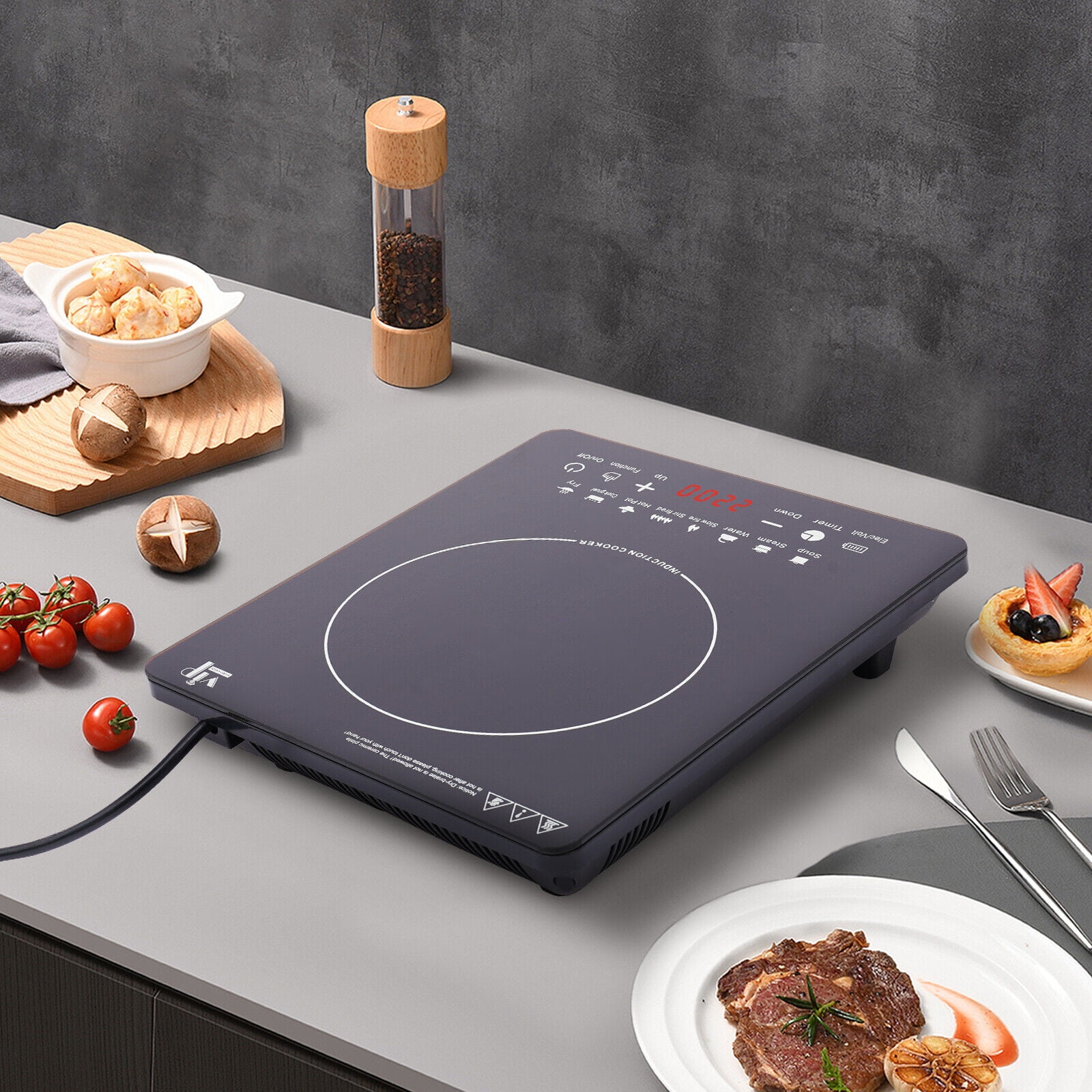 1-Coil Black Portable Induction Cooktop - Walmart.com 1-Coil Black Portable Induction Cooktop - Walmart.com