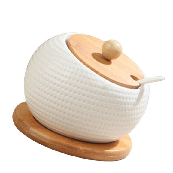 Portable Kitchen Decors and Storage Jar Functional Ceramic Condiment Canisters for Modern Kitchens with Lid