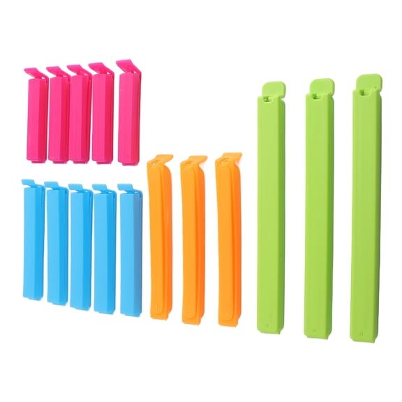 Portable Kitchen Plastic Food Sealing Clips Safe Closure PP Snack Storage Bag Clamp Pack for Bread Packing, 16-Piece Set (18x13x3 in / 45.7x33.0x7.6 cm)