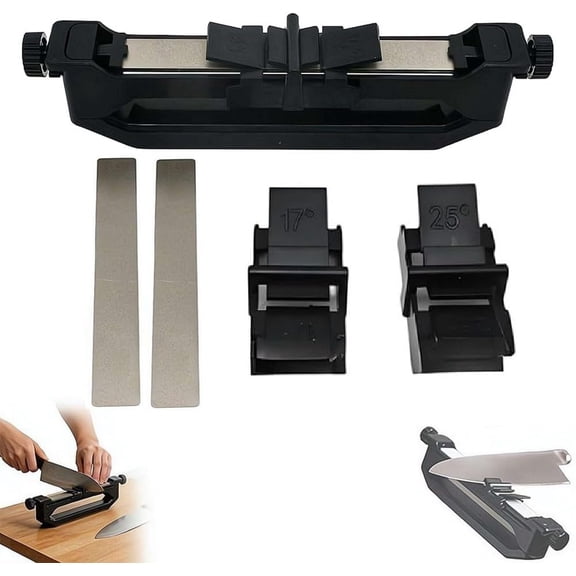 Portable Knife Sharpener, Handheld With 17°/25° Adjustable Angles, Multi-Purpose Sharpening Stone Set For Kitchen & Travel Knives(RL)