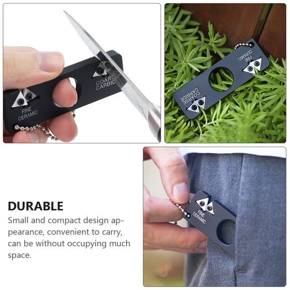 Clispeed 1Pc Portable Knives Sharpener Easy to Use Compact Black Sharpening Tool for Home Use