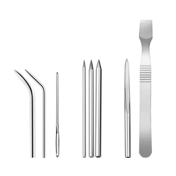 Portable Knotter Tools Stainless Steel Lacing Needle and Smoothing Tool