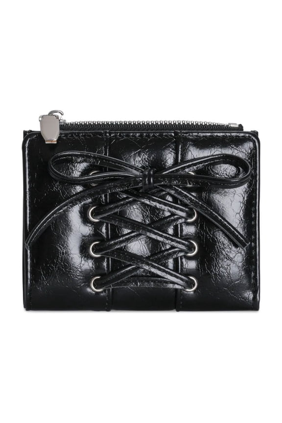 Portable Korean Style Bow Wallet Purse Ultra Thin Card Bag Multi Slot Zipper Coin Pouch Women