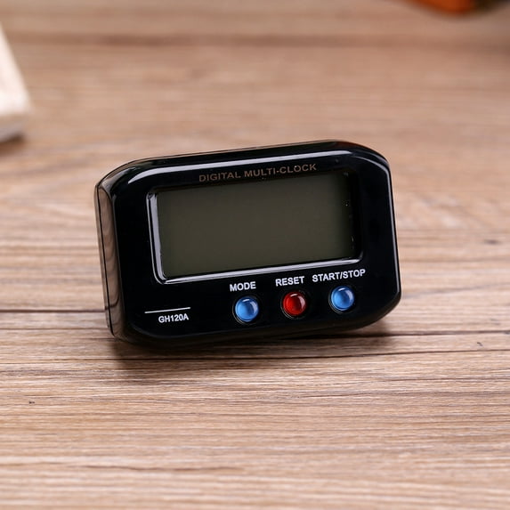 Portable LCD Display Digital Alarm Clock Snooze with Backlight Table Desk Car Decor(Black)