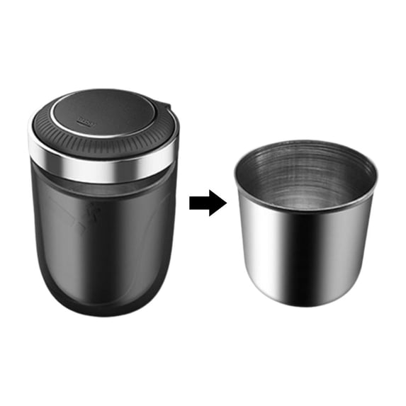 Portable LED Ashtray Cup,Car Cigarette Holder with Smoke Lid,Detachable Easy-Clean Interior Bin