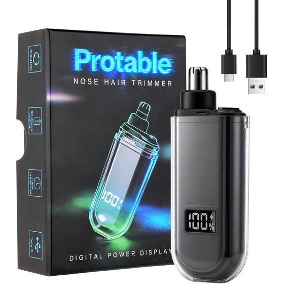 Portable LED Dsiplay Nose and Ear Trimmer Clipper for Men Women,2026 Professional Nose Hair Trimmer with Powerful Motor and Dual-Edge Blades for Smoother Cutting Mini Travel Size