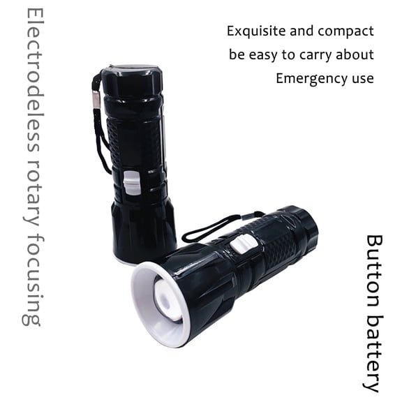 Portable LED Flashlight (SY-306), Aluminum Alloy, 3W Max Power, 2 Modes (Condensing/Astigmatism), AG10 Battery Included, for Camping/Travel/Night Riding, Compact with Strap