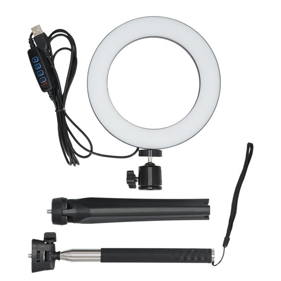 Portable LED Ring Light with Tripod  3 Lighting Modes, Perfect for Selfies, Makeup, Videos, Live Streams; USB-Powered