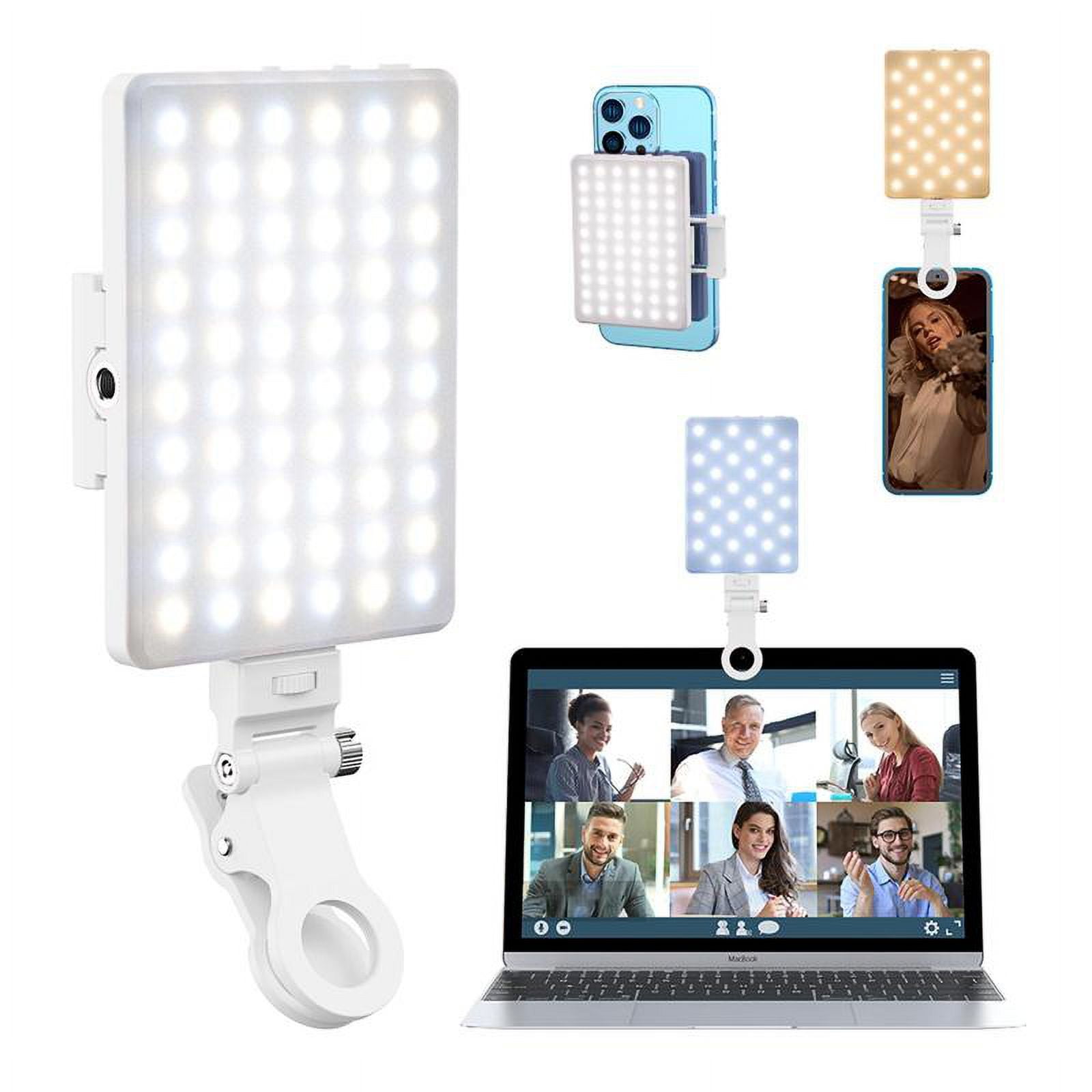 Portable LED Selfie Light with Front & Back Clip, High Power 60 LED ...