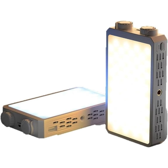 Portable LED Video Light, 2500K-9000K Bi-Color Pocket Photography Fill Light, Dimmable Mini Panel Light for Selfie, Vlogging, Video Recording, Rechargeable Camera Light