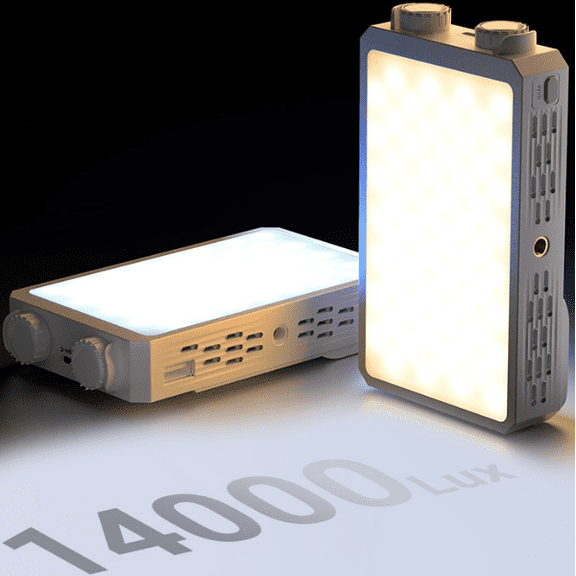 Portable LED Video Light, 2500K-9000K Bi-Color Pocket Photography Fill Light, Dimmable Mini Panel Light for Selfie, Vlogging, Video Recording, Type-C Rechargeable Camera Light
