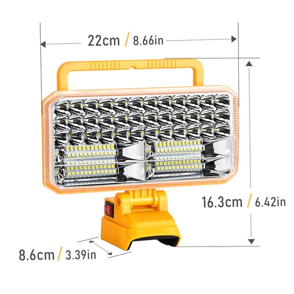 Portable LED Work Light 40W Compatible For De*walt 18V Lithium Battery(Tool Only) 4200 Lumens Outdoor Flashlight with USB 9 inch