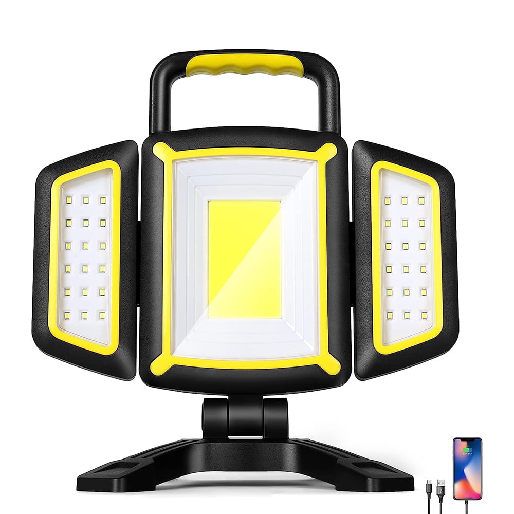 Yellow and Black Portable LED Work Light with Magnetic Base