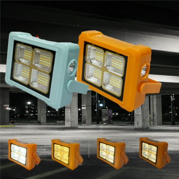 Portable LED Work Light | Solar & USB Rechargeable | 3600mAh Power Bank | IP65 Waterproof | Magnetic Mount Camping Lamp | Dual Color Temperature | Emergency Light with Phone Charging | 332g