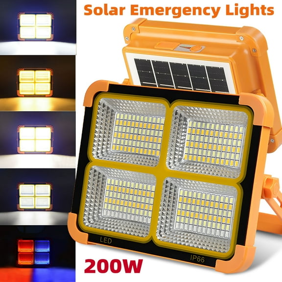 Portable LED Work Solar Light -DFITO 200W 2400mAh Battery Rechargeable Work Light 4 Modes Job Site Lighting, Magnetic Worklight Portable Flood Lights