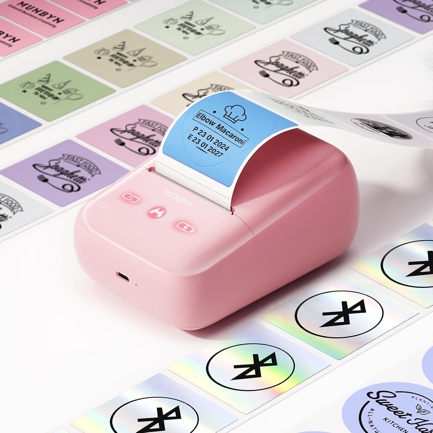 Portable Label Maker Machine with Tape，Bluetooth Thermal Printer with ...