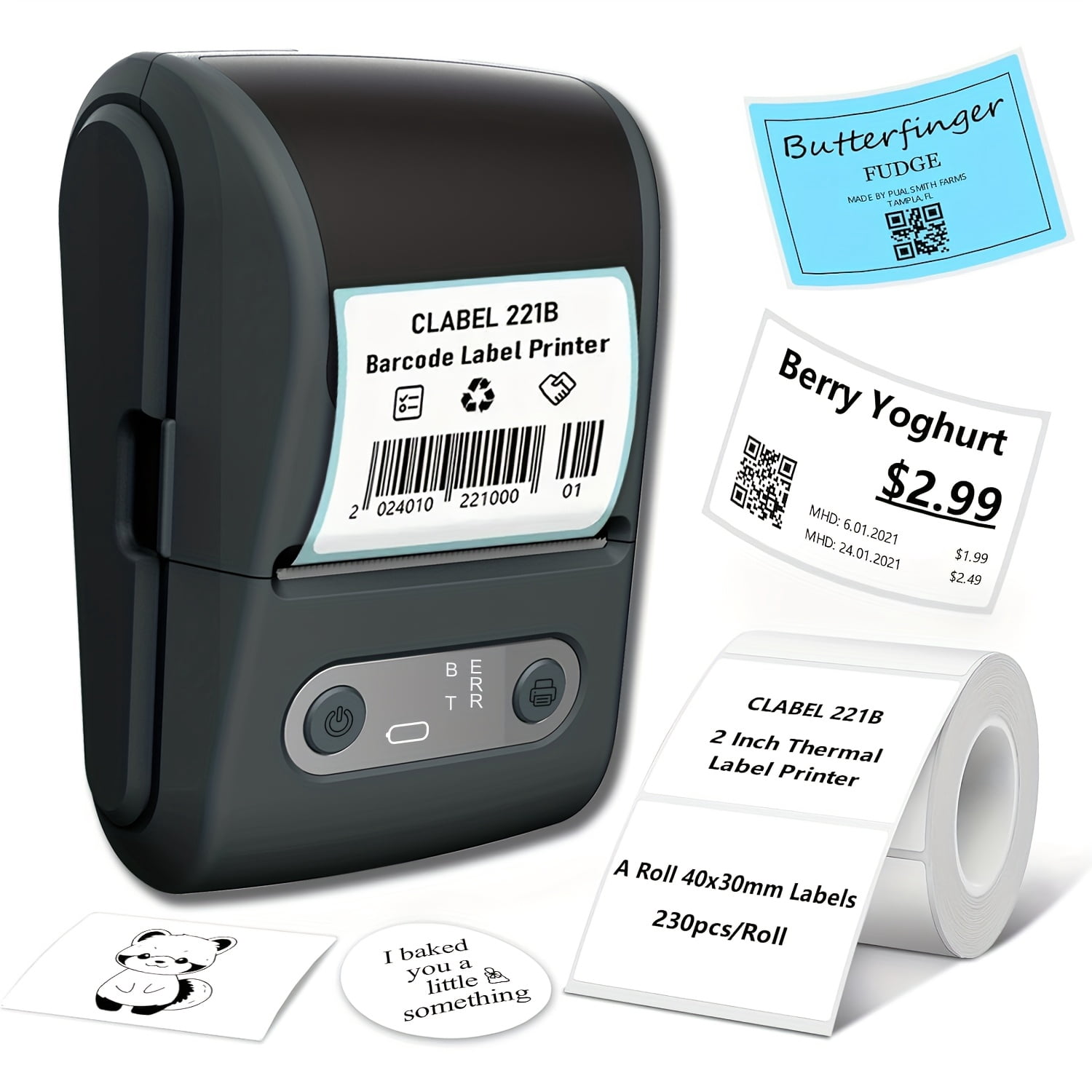 Portable Label Printer, Thermal Printer with Built-In Thermal Paper, No Ink Required, Mini Label Printer, Sticky Notes, Product Labels, Name Stickers, a Perfect Home And Office Storage Planner