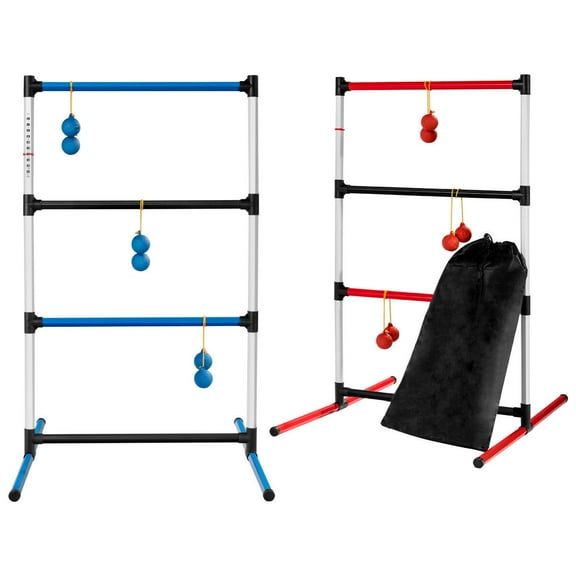 Portable Ladder Ball Toss Game Family Indoor Outdoor Game Sport 12 Balls W/ Bag