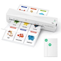 Portable Laminator A4 with Hot Cold Modes, 9 inch Thermal Laminating Machine with Laminating Sheets for Home Office School, 15 Thermal Laminating Pouches, White