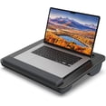 thumbnail image 1 of Portable Lap Desk, Laptop Stand for Bed with Soft Wrist Rest, Tablet/Phone Slot, Fabric Handle, Laptop Bed Desk with Cushion (Black), 1 of 7