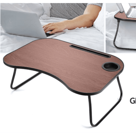 Portable Lap Desk with Cup Holder & Foldable Design  Multi-Use Bed & Couch Desk