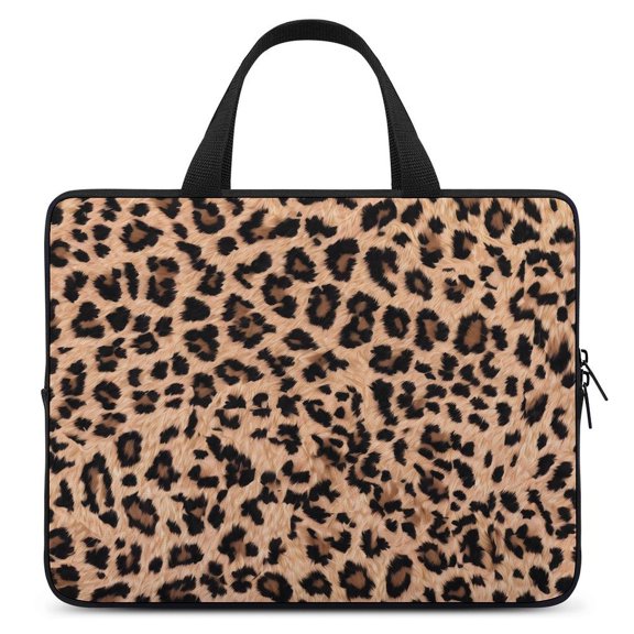 Portable Laptop Bag Wear-Resistant Scratch-Resistant Waterproof Portable Travel Animal Leopard Pattern (2) 15inch