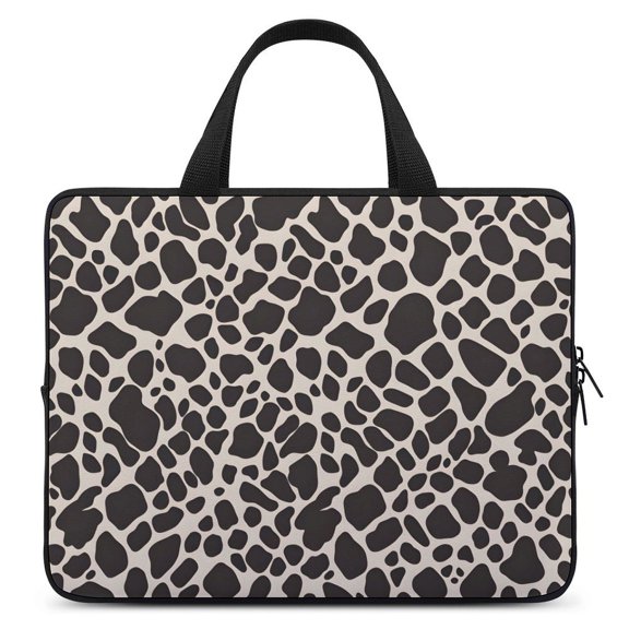 Portable Laptop Bag Wear-Resistant Scratch-Resistant Waterproof Portable Travel Leopard Print Pattern White And Black_4 15inch