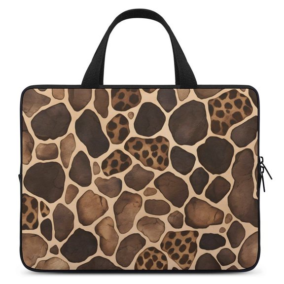 Portable Laptop Bag Wear-Resistant Scratch-Resistant Waterproof Portable Travel Leopard Skin Print Style FireBrick_1 15inch
