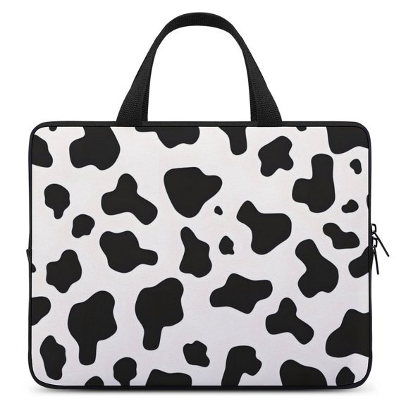 Portable Laptop Bag Wear-Resistant Scratch-Resistant Waterproof Portable Travel Simple Cow Print Pattern, Vector Art Style_1 15inch