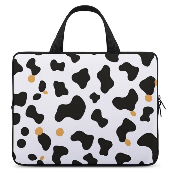 Portable Laptop Bag Wear-Resistant Scratch-Resistant Waterproof Portable Travel Simple Cow Print Pattern, Vector Art Style_2 17inch
