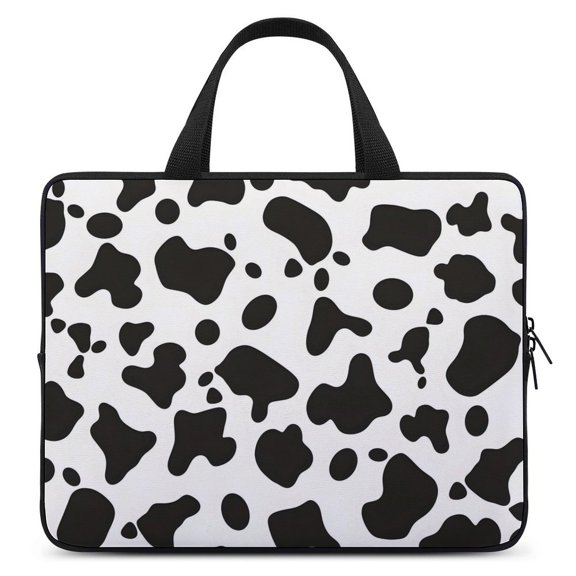Portable Laptop Bag Wear-Resistant Scratch-Resistant Waterproof Portable Travel Simple Cow Print Pattern, Vector Art Style_3 17inch